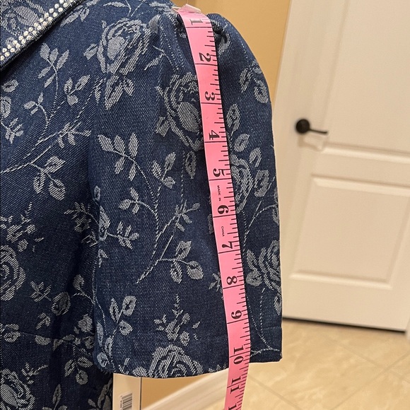 Eliza J Blue Floral Button-Down jeans Dress - Picture 9 of 16